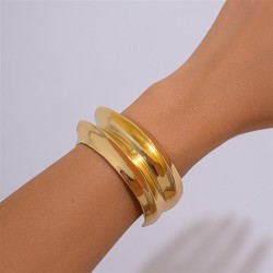 occidental style exaggeratingins Metal textured width surface bangle woman  pe..