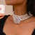occidental style temperament samll wind multilayer imitate Pearl flowers necklace woman beads clavicle c