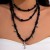 occidental style black wind Acrylic beads necklace  personality cross pendant clavicle chain 