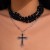 occidental style black wind Acrylic beads necklace  personality cross pendant clavicle chain 