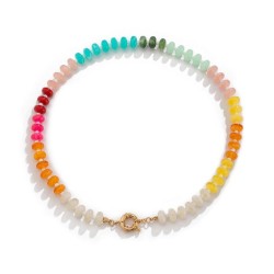 occidental styleins wind color Acrylic beads necklace  sweet more Metal buckle..