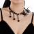 occidental style black wind crystal spider necklace Halloween punk exaggerating imitate Pearl beads clavicle 