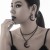 occidental style wind black Moon pendant necklace  crystal Beads chainearrings