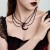 occidental style wind black Moon pendant necklace  crystal Beads chainearrings