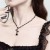 occidental style  Halloween black wind multilayer rose necklace  personality crystal beads c