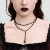occidental style  Halloween black wind multilayer rose necklace  personality crystal beads c