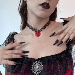 occidental styleins black lace clavicle chain  black wind color Peach heart pe..