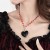 occidental style wind black crystal beads necklace  fashion color glass love pendant
