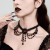 occidental style black wind cross pendant necklace woman   retro multilayer beads tassel clavicle Collar