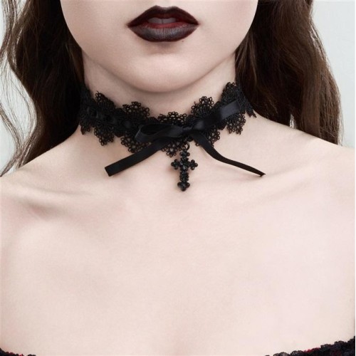 occidental style bow love chain  black lace belt