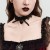 occidental style bow love chain  black lace belt