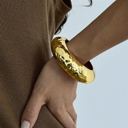 occidental style Metal surface bangle  geometryins wind pattern widthbracle