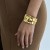 occidental style Metal surface bangle  geometryins wind pattern widthbracle