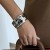 occidental style Metal surface bangle  geometryins wind pattern widthbracle
