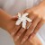 occidental style exaggeratingins Metal wind flowers opening ring  enamel flower three-dimen