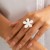 occidental style exaggeratingins Metal wind flowers opening ring  enamel flower three-dimen