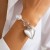 occidental style imitate Pearl beads clavicle necklace woman  retroO buckle love pendant