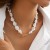 occidental style imitate Pearl beads clavicle necklace woman  retroO buckle love pendant