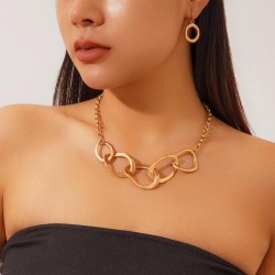 occidental style fashion geometry Irregular cirque necklace  creative splice M..