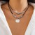 occidental style retro Double layer Metal tube necklace  ethnic style pendant bea