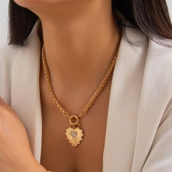 occidental style fashionins diamond love pendant necklaceecklace  retro gem Me..