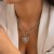 occidental style fashionins diamond love pendant necklaceecklace  retro gem Metal clavicle chain
