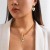 occidental style fashionins diamond love pendant necklaceecklace  retro gem Metal clavicle chain