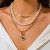 occidental style fashionins diamond love pendant necklaceecklace  retro gem Metal clavicle chain