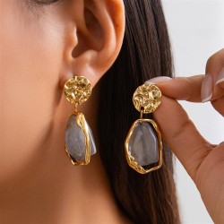 occidental style Metal ear stud woman  Irregular imitate PearlEarrings