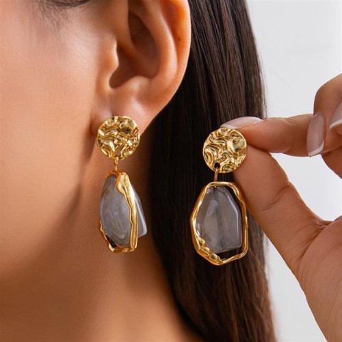 occidental style Metal ear stud woman  Irregular imitate PearlEarrings