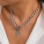 occidental style personality punk hollow love pendant necklace  brief MetalO buckle clavicle chain