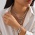 occidental style personality punk hollow love pendant necklace  brief MetalO buckle clavicle chain