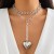 occidental styleins surface love pendant necklace woman  brief Metal chain long style sweater chain