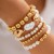 occidental style punk love pendant beads bracelet  brief imitate Pearl elasticitybracelet