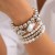 ( 1  Mixed color 5529)occidental style punk love pendant beads bracelet  brief imitate Pearl elasticitybracelet