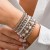 occidental style punk love pendant beads bracelet  brief imitate Pearl elasticitybracelet