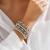 occidental style punk love pendant beads bracelet  brief imitate Pearl elasticitybracelet