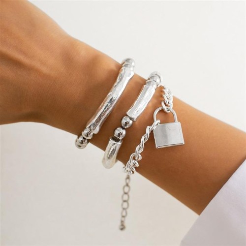 occidental style punk wind pendant braceletracelet personality Metal tube beads elasticity woman