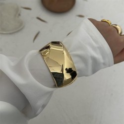 occidental style exaggeratingins Metal surface banglebraclet Irregular wave wi..