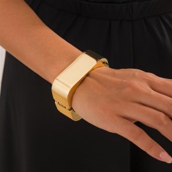occidental style retroins wind Metal square bangle woman  fashion textured sur..