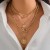 occidental style multilayer woman head pendant necklacenecklace  punk clavicle chain