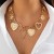 occidental style ins wind Metal love pendant necklace  personality Peach heart tassel woman