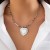 occidental style ins wind Metal love pendant necklace  personality Peach heart tassel woman