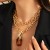 occidental style  fashion geometry leopardO buckle  personality Metal chain set