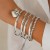 occidental styleins love pendant beads braceletracelet  punk Metal cirque bangle set