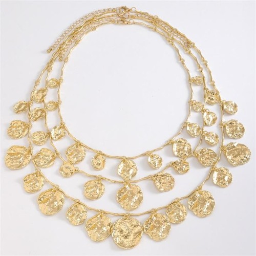  occidental style exaggerating big gold multilayer necklace  brilliant chain