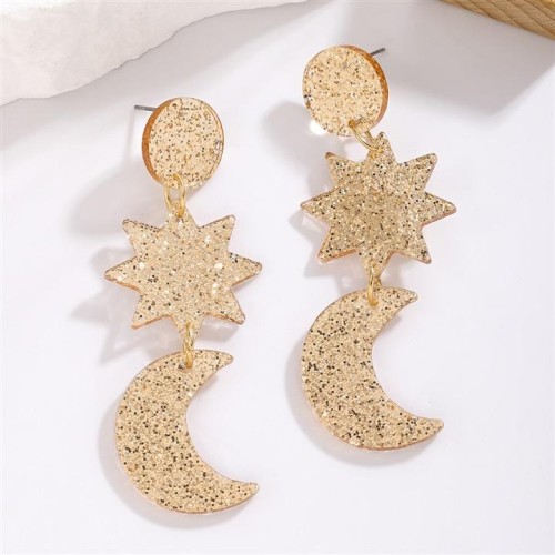 occidental style fashion creative plates earring  star Moon elements personality brilliant earrings
