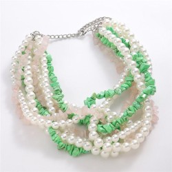  fashion multilayer handmade beads Pearl gravel necklace  personality trend we..