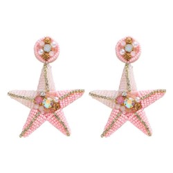  fashion animal series starfish earring  handmade weave beads diamond earrings