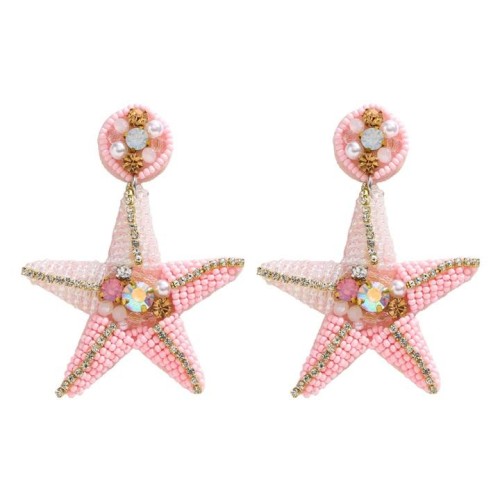  fashion animal series starfish earring  handmade weave beads diamond earrings